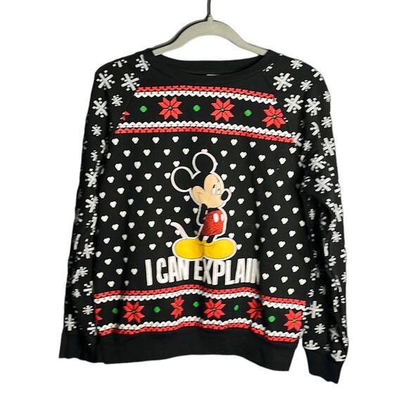 Disney Mickey Mouse Christmas Crewneck Sweatshirt Size Small - Picture 1 of 8